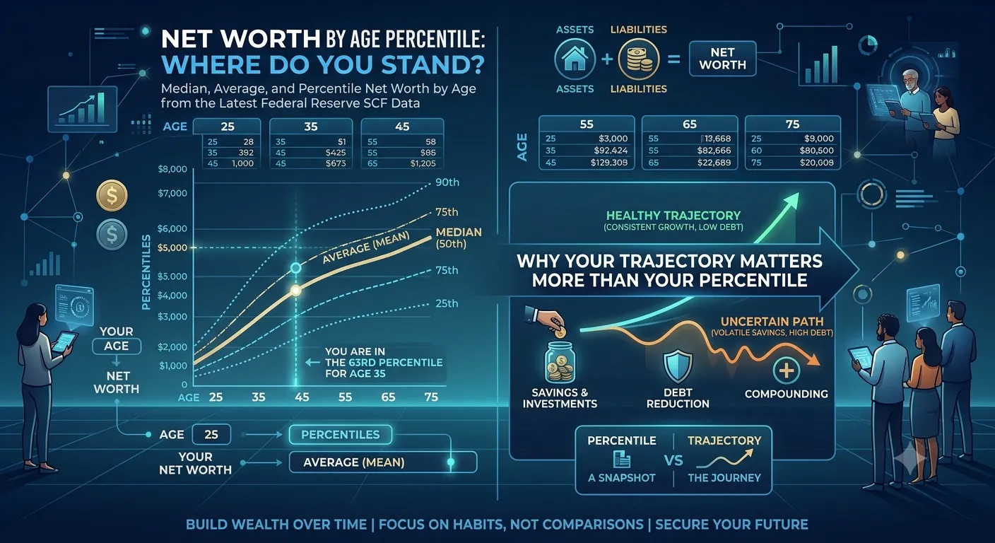 Illustration for net worth by age percentile guide