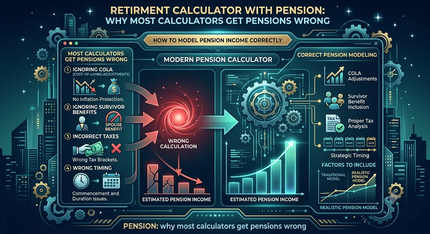 Illustration for retirement calculator with pension guide